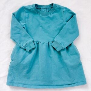 Primary baby cozy pocket dress in Pool blue 12-18 months